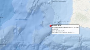 Sismo de magnitude 3.4  registado a 45 km da costa algarvia