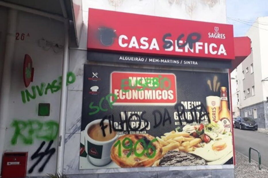 Casa do Benfica em Algueirão Mem Martins vandalizada