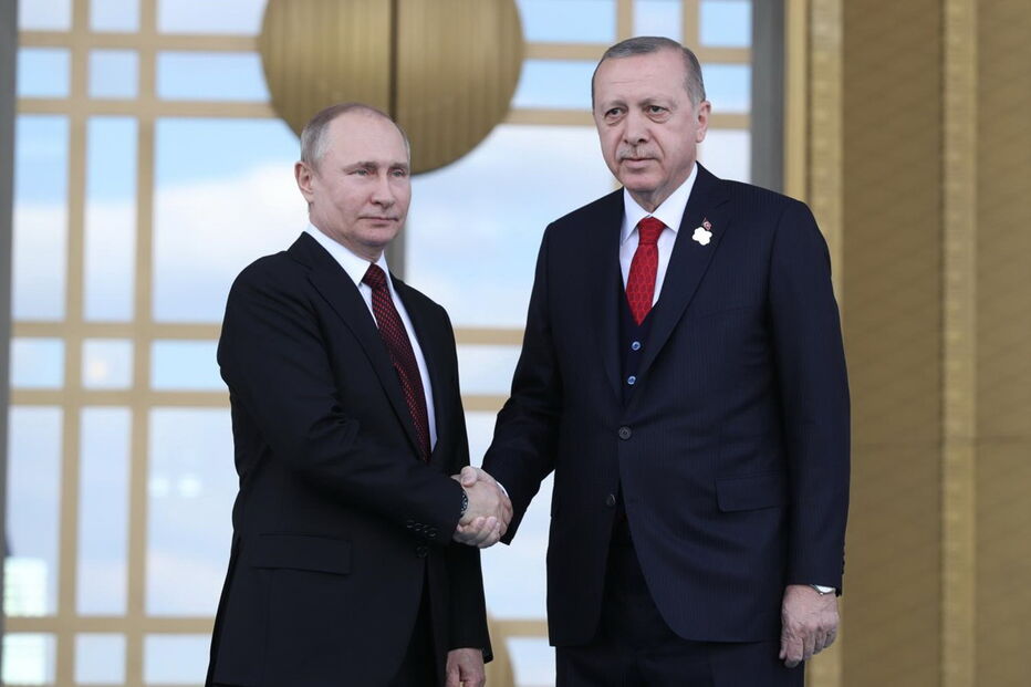 Vladimir Putin com Recep Tayyip Erdogan