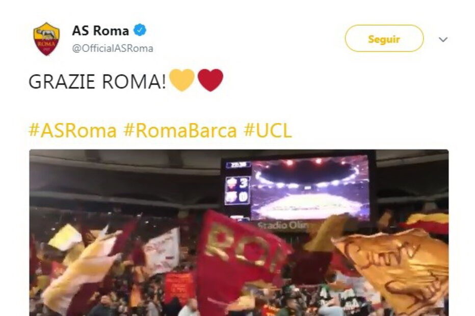  Roma elimina Barcelona nos quartos de final da Liga dos Campeões