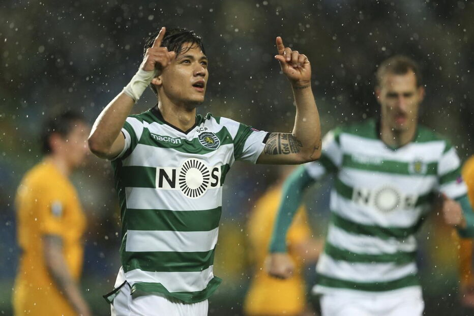 Fredy Montero celebra o primeiro golo do Sporting