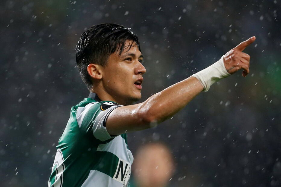 Fredy Montero celebra o primeiro golo do Sporting