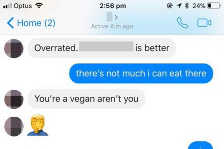 Vegana acusada de ser 