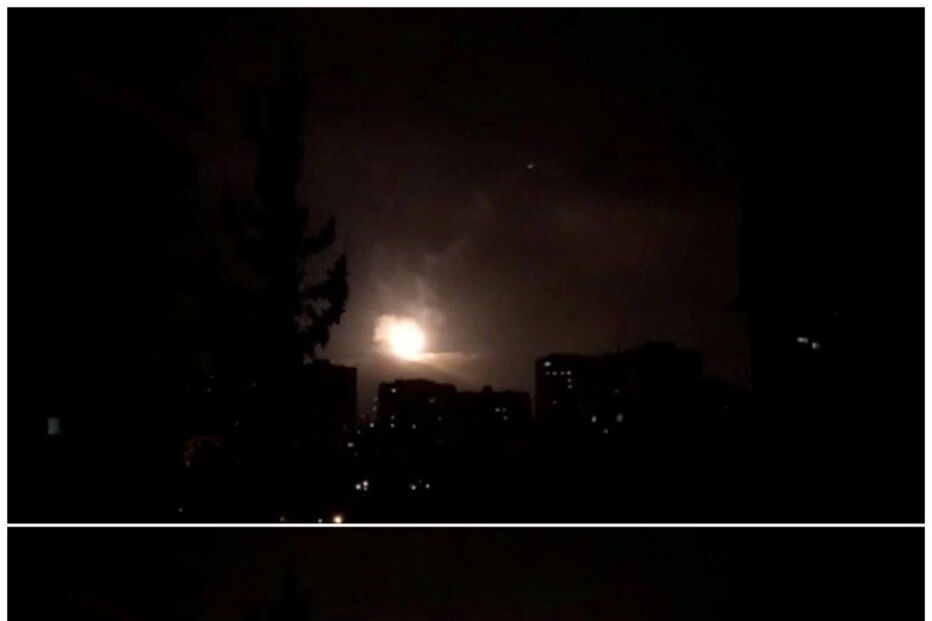 Míssil durante o ataque à Síria 