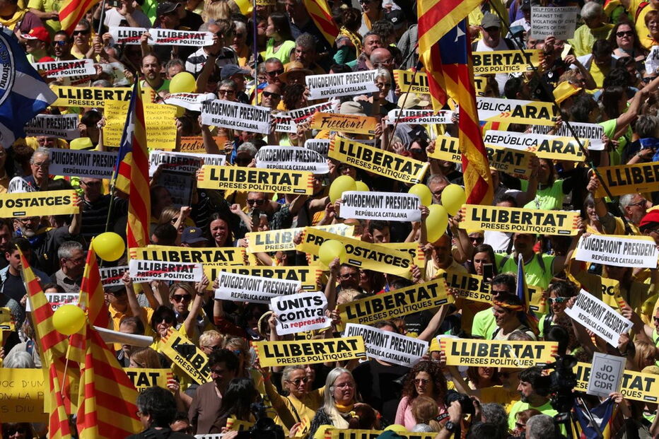 Protesto pela ‘liberdade’ na Catalunha