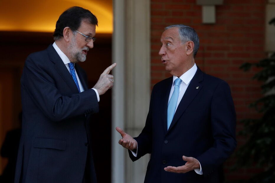 Marcelo Rebelo de Sousa com Mariano Rajoy em Madrid