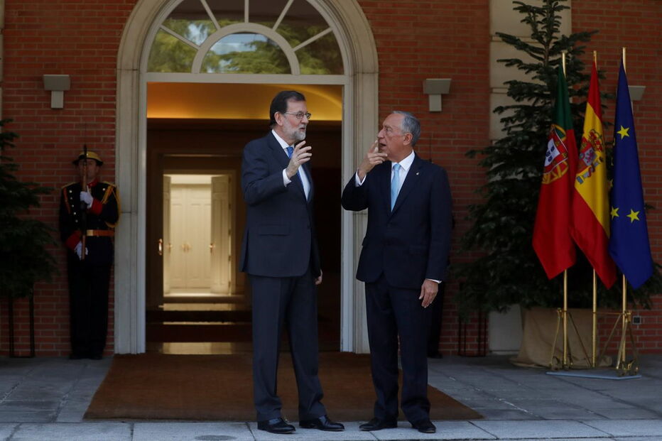 Marcelo Rebelo de Sousa com Mariano Rajoy em Madrid