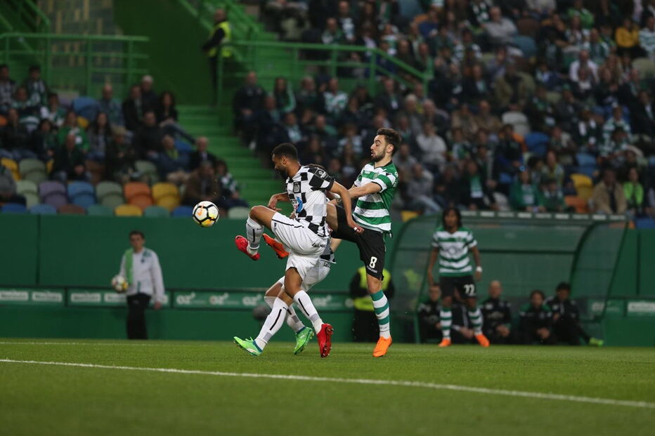 Jogadores em ação no Sporting-Boavista