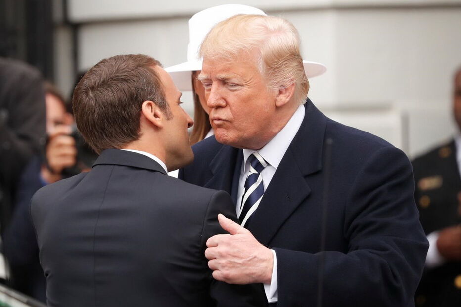 Macron foi recebido calorosamente por Trump na Casa Branca 