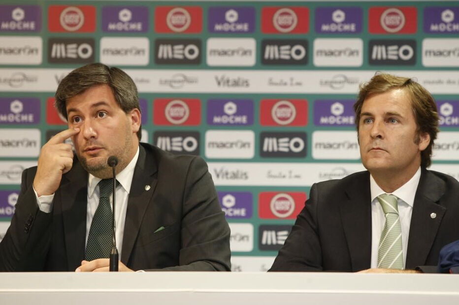Bruno de Mascaranhas, dirigente do Sporting, com Bruno de Carvalho