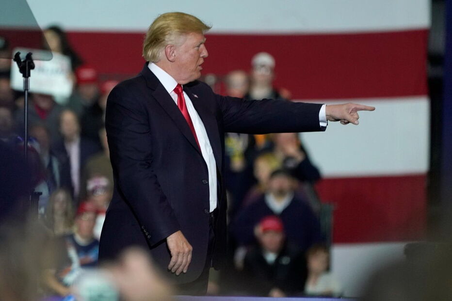 Donald Trump em comício no Michigan