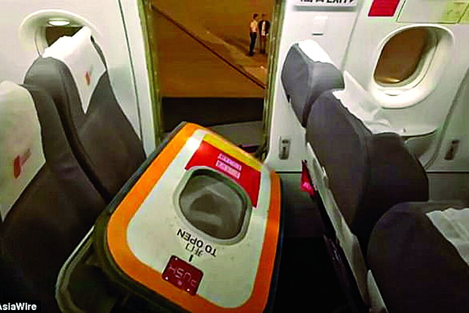 Passageiro abriu porta de emergência de avião