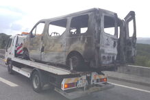 ambulancia, chamas, A24, estrada, arde