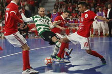 Sporting e Benfica num jogo do campeonato de futsal de 2018