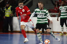 Sporting e Benfica num jogo do campeonato de futsal de 2018