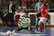 Sporting e Benfica num jogo do campeonato de futsal de 2018