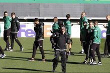 Jogadores do Sporting durante um treino