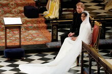 Harry e Meghan na capela de São Jorge