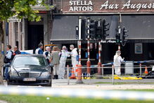 Polícia belga no local do tiroteio em Liège