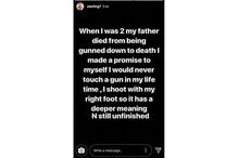 Sterling tatuou arma automática na perna e teve de se explicar