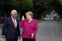 Ângela Merkel e António Costa no encontro oficial em Portugal