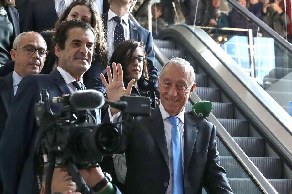 Marcelo Rebelo de Sousa no Mercado Temporário do Bolhão