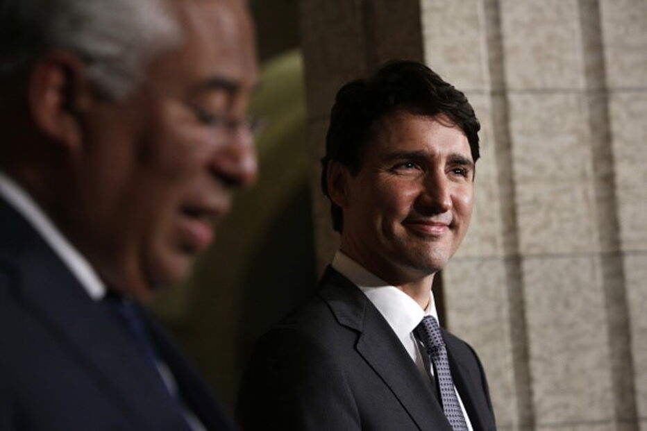 Justin Trudeau e António Costa durante visita oficial do primeiro-ministro ao Canadá