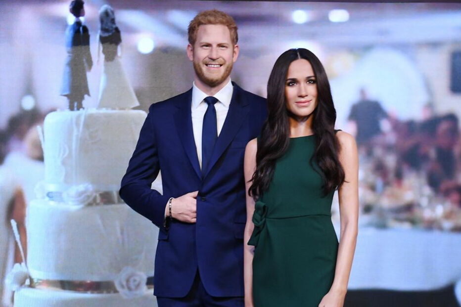 As figuras de cera de Meghan Markle e Harry no museu Madame Tussauds