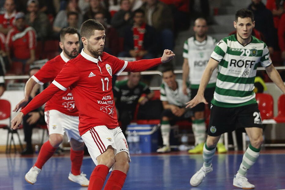 Sporting e Benfica num jogo do campeonato de futsal de 2018