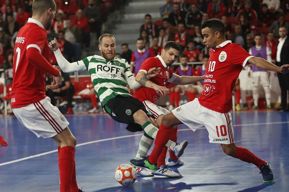Sporting e Benfica num jogo do campeonato de futsal de 2018