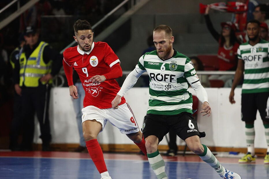 Sporting e Benfica num jogo do campeonato de futsal de 2018