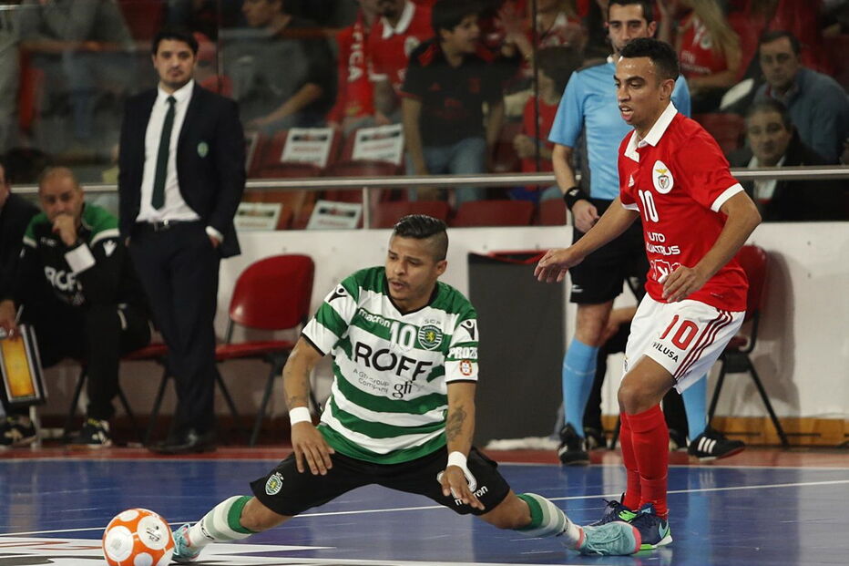 Sporting e Benfica num jogo do campeonato de futsal de 2018