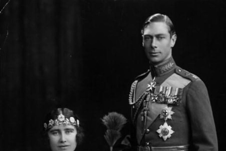 Rei Jorge VI e a Rainha-Mãe Elizabeth em 1923