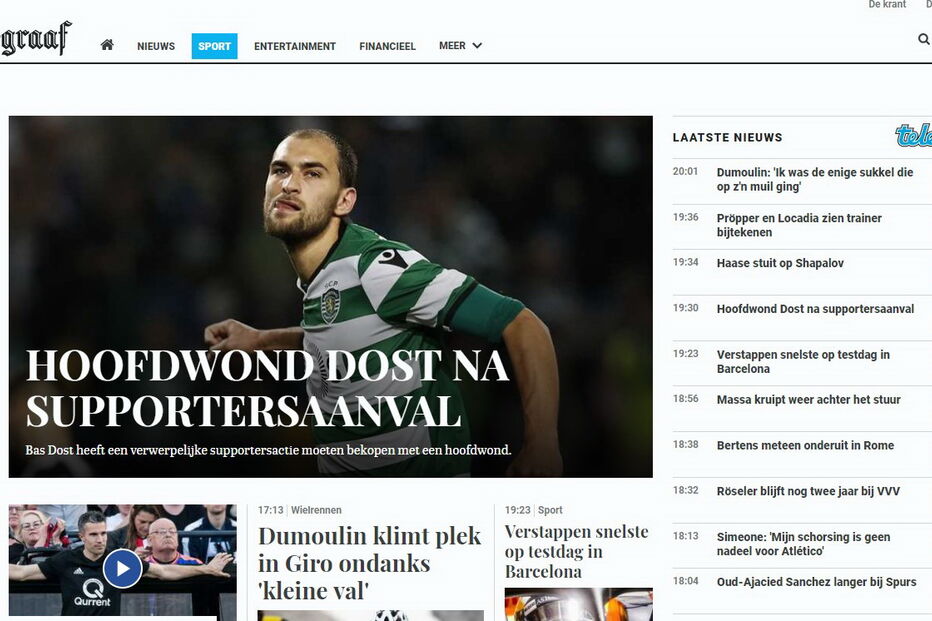 O jornal holandês De Telegraaf fez referência a Bas Dost