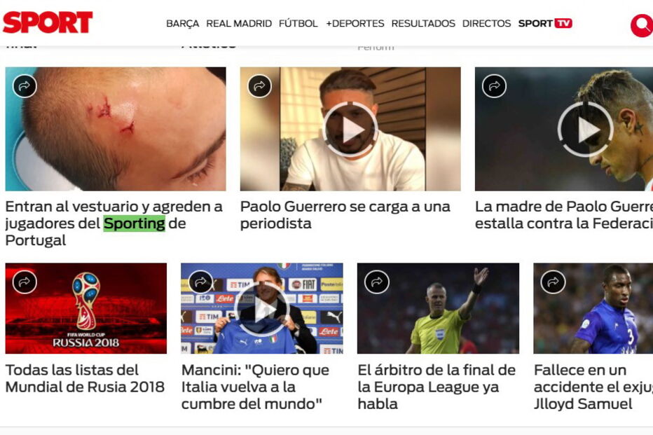 O Sport, da Catalunha, também destaca os desacatos em Alcochete