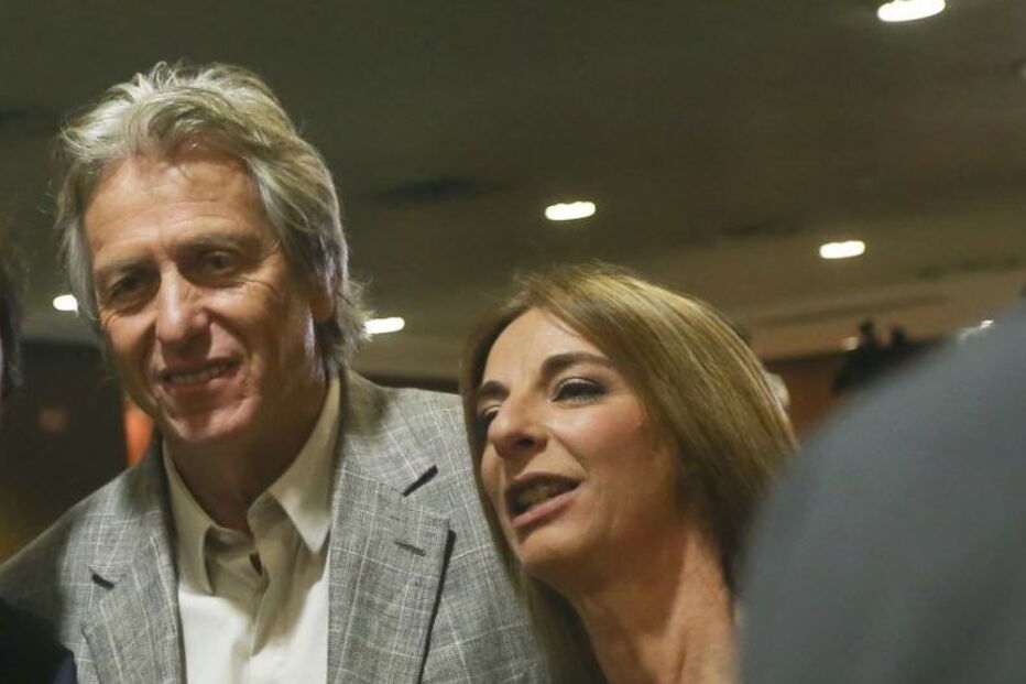 Eduarda Proença de Carvalho com Jorge Jesus