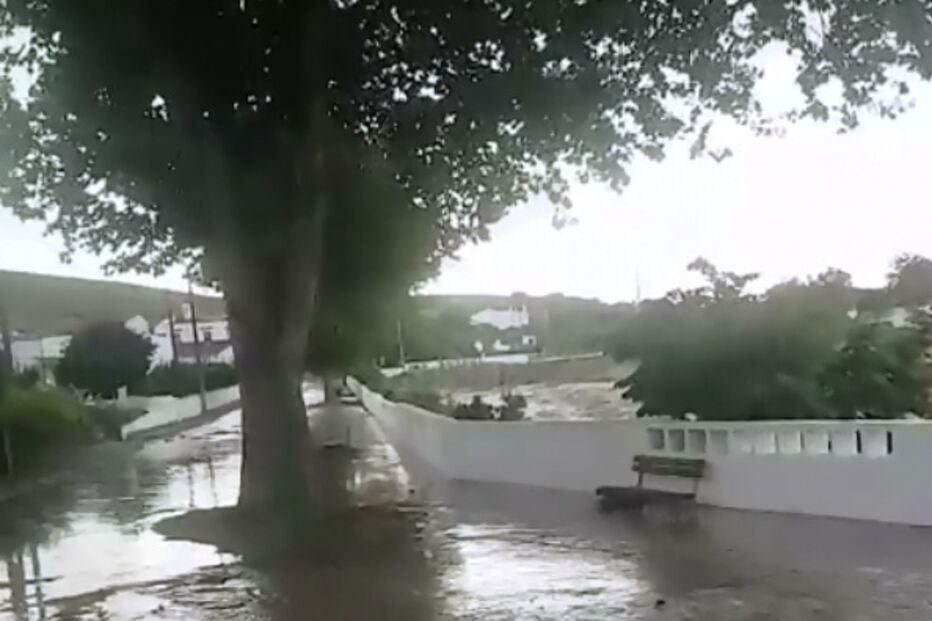 Carro arrastado para ribeira após chuvada intensa em Beja