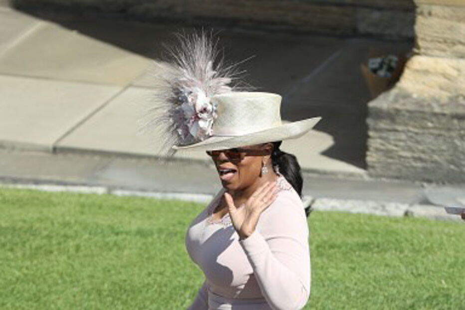 Oprah Winfrey na chegada ao casamento real