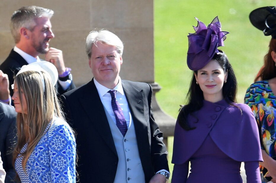 Charles Spencer, irmão de Diana, à chegada do casamento real com a mulher Countess Spencer