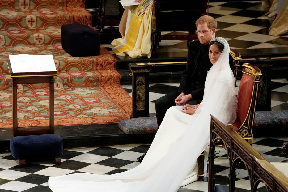 Harry e Meghan na capela de São Jorge