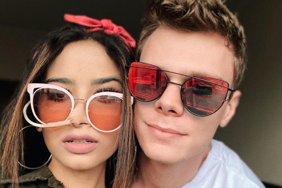 Nara Almeida e o namorado