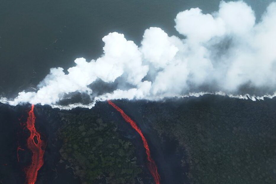 Vulcão em erupção no Havai