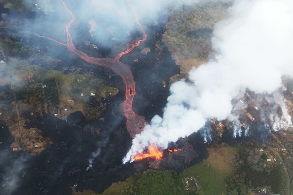 Vulcão em erupção no Havai