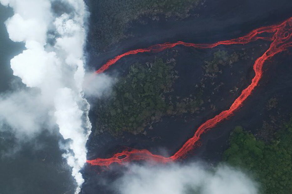 Vulcão em erupção no Havai