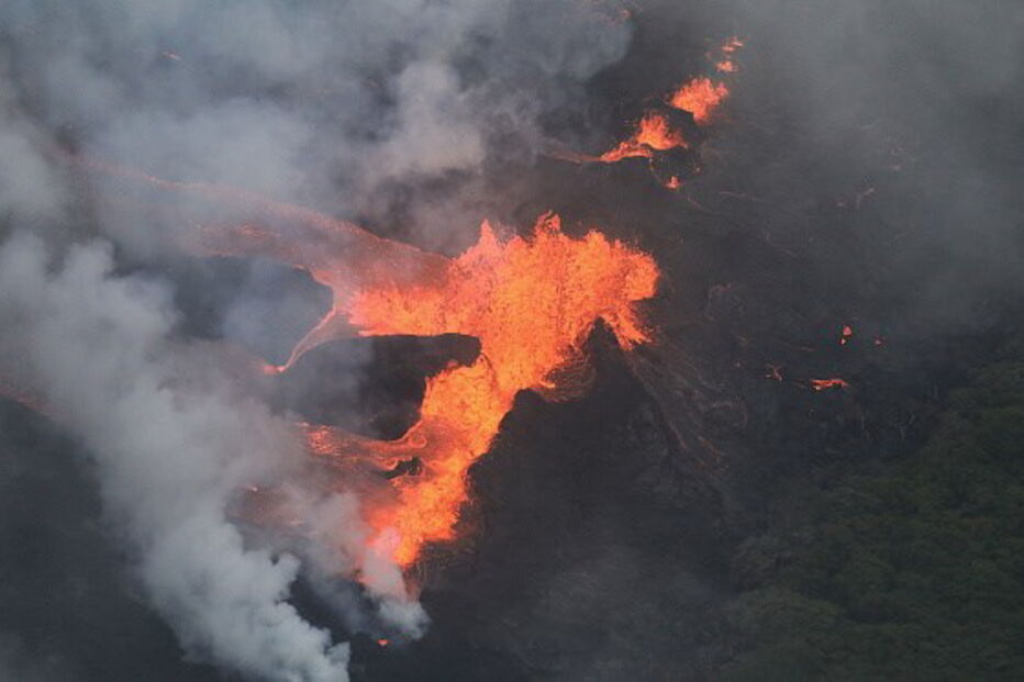 Vulcão em erupção no Havai