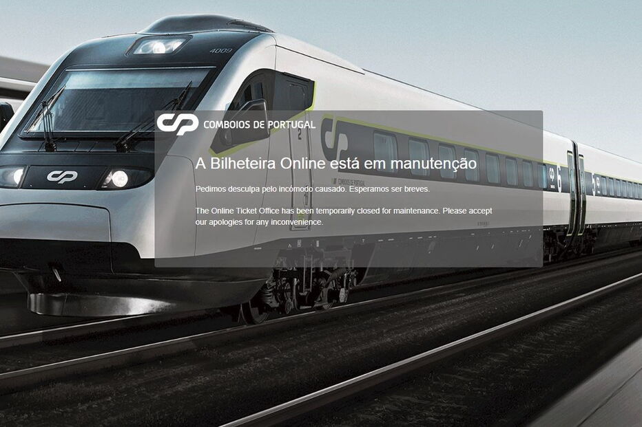 Bilheteira online da CP encerrada há várias horas