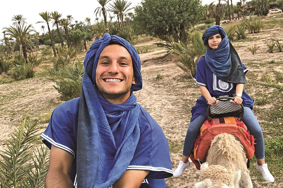 João Carvalho com a namorada, Andreia Silva, em Marrocos  