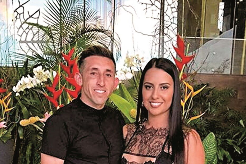 Herrera com a mulher Shantal