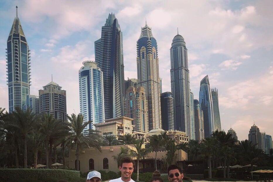 Rafa e Pizzi de férias no Dubai