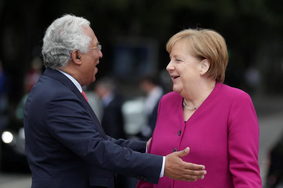 Ângela Merkel e António Costa no encontro oficial em Portugal